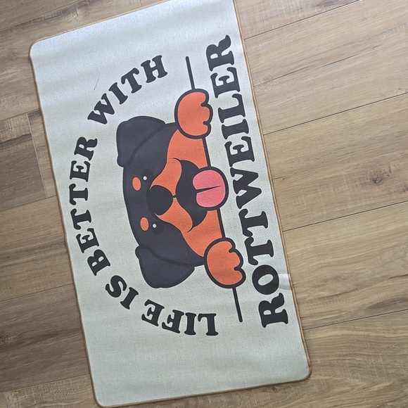 Rottweiler Dog Mat - Black and Orange - Picture 2 of 7